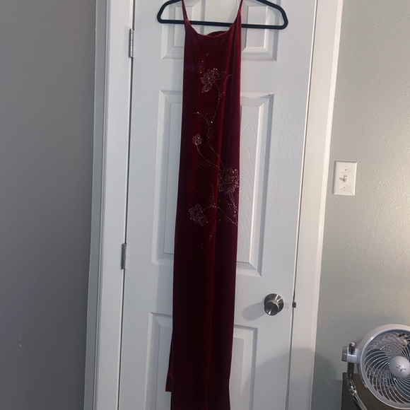 Vintage Goth 1990s Rave City Beaded SZ MED Red Velvet - Picture 5 of 11